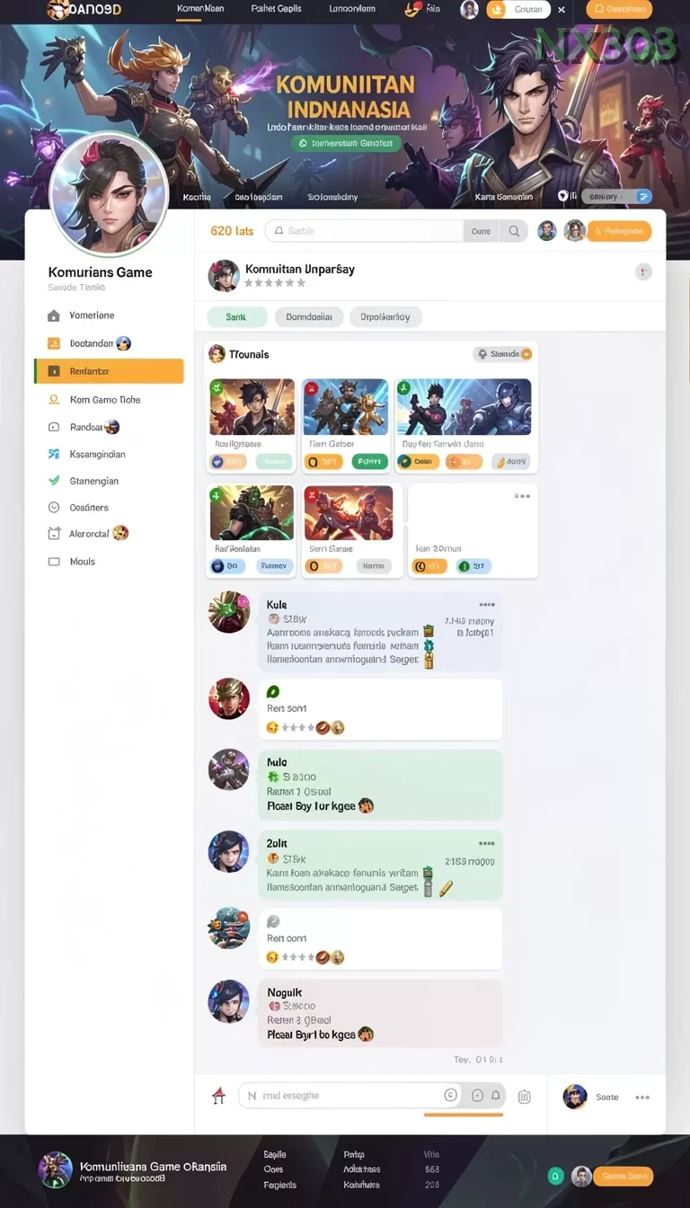 Cuplikan layar JVS88 — menu navigasi